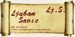 Ljuban Savić vizit kartica